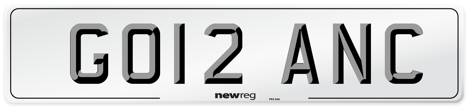 GO12 ANC Number Plate from New Reg